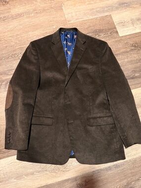 Chaps Dark Brown Sport Coat with Blue Lined Interior